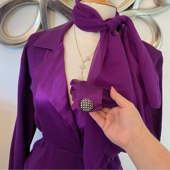 St. John for Neiman Marcus Vintage Couture Knit 3 Piece Skirt Set 4 - Picture 4 of 12